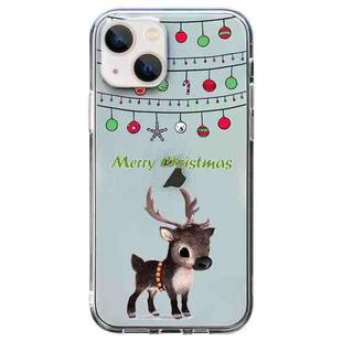 For iPhone 13 Christmas Colored Drawing Pattern High Transparent Soft TPU Phone Case(Elk)