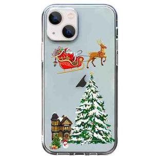 For iPhone 13 mini Christmas Colored Drawing Pattern High Transparent Soft TPU Phone Case(Christmas)