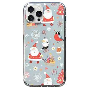 For iPhone 15 Pro Christmas Colored Drawing Pattern High Transparent Soft TPU Phone Case(Santa Claus)