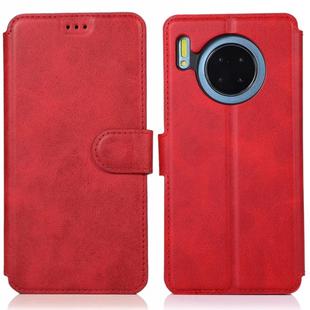 For Huawei Mate 30 Calf Texture Magnetic Buckle Horizontal Flip Leather Case with Holder & Card Slots & Wallet & Photo Frame(Red)