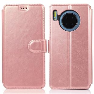 For Huawei Mate 30 Calf Texture Magnetic Buckle Horizontal Flip Leather Case with Holder & Card Slots & Wallet & Photo Frame(Rose Gold)