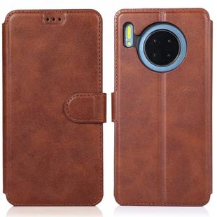 For Huawei Mate 30 Calf Texture Magnetic Buckle Horizontal Flip Leather Case with Holder & Card Slots & Wallet & Photo Frame(Coffee)