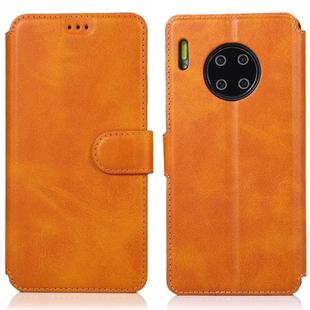 For Huawei Mate 30 Pro Calf Texture Magnetic Buckle Horizontal Flip Leather Case with Holder & Card Slots & Wallet & Photo Frame(Khaki)