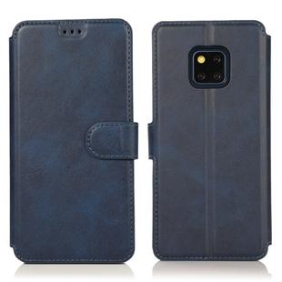 For Huawei Mate 20 Pro Calf Texture Magnetic Buckle Horizontal Flip Leather Case with Holder & Card Slots & Wallet & Photo Frame(Blue)