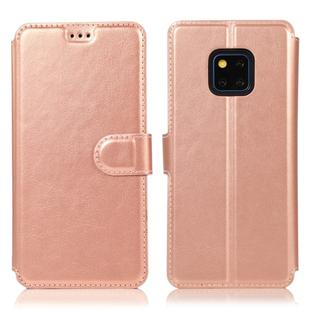 For Huawei Mate 20 Pro Calf Texture Magnetic Buckle Horizontal Flip Leather Case with Holder & Card Slots & Wallet & Photo Frame(Rose Gold)