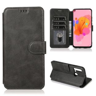 For Huawei P20 Lite 2019 Calf Texture Magnetic Buckle Horizontal Flip Leather Case with Holder & Card Slots & Wallet & Photo Frame(Black)