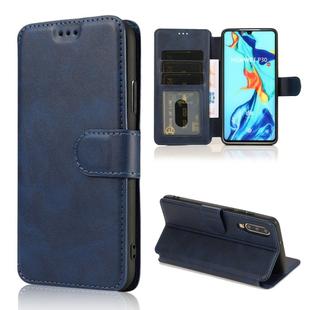 For Huawei P30 Calf Texture Magnetic Buckle Horizontal Flip Leather Case with Holder & Card Slots & Wallet & Photo Frame(Blue)