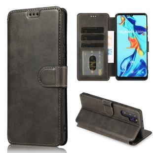 For Huawei P30 Pro Calf Texture Magnetic Buckle Horizontal Flip Leather Case with Holder & Card Slots & Wallet & Photo Frame(Black)