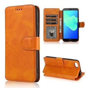 For Huawei Y5 2018 Calf Texture Magnetic Buckle Horizontal Flip Leather Case with Holder & Card Slots & Wallet & Photo Frame(Khaki)