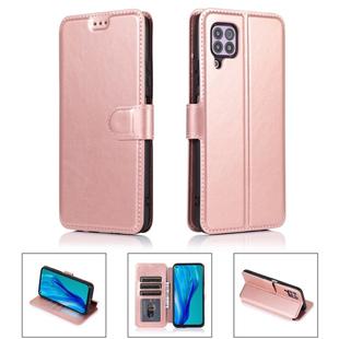 For Huawei P40 Lite Calf Texture Magnetic Buckle Horizontal Flip Leather Case with Holder & Card Slots & Wallet & Photo Frame(Rose Gold)