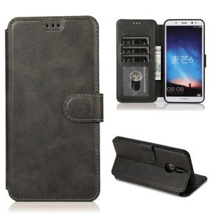For Huawei Mate 10 Lite / Maimang 6 Calf Texture Magnetic Buckle Horizontal Flip Leather Case with Holder & Card Slots & Wallet & Photo Frame(Black)