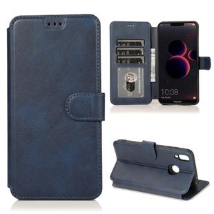 For Huawei Honor 8C Calf Texture Magnetic Buckle Horizontal Flip Leather Case with Holder & Card Slots & Wallet & Photo Frame(Blue)