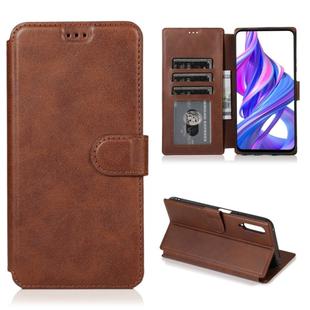 For Huawei Honor 9X Calf Texture Magnetic Buckle Horizontal Flip Leather Case with Holder & Card Slots & Wallet & Photo Frame(Coffee)