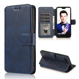 For Huawei Honor 10 Calf Texture Magnetic Buckle Horizontal Flip Leather Case with Holder & Card Slots & Wallet & Photo Frame(Blue)