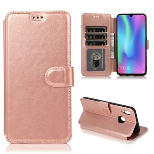 For Huawei Honor 10 Lite Calf Texture Magnetic Buckle Horizontal Flip Leather Case with Holder & Card Slots & Wallet & Photo Frame(Rose Gold)