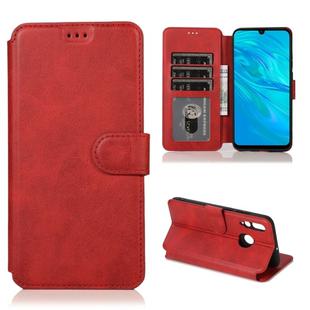 For Huawei Enjoy 9s Calf Texture Magnetic Buckle Horizontal Flip Leather Case with Holder & Card Slots & Wallet & Photo Frame(Red)