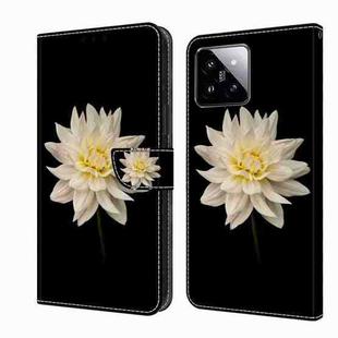 For Xiaomi 14 Crystal 3D Shockproof Protective Leather Phone Case(White Flower)