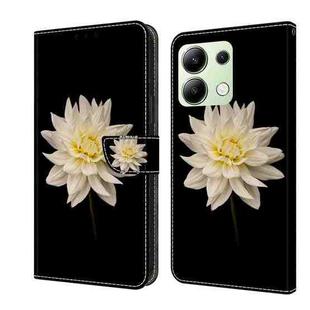 For Xiaomi Redmi Note 13 4G Crystal 3D Shockproof Protective Leather Phone Case(White Flower)