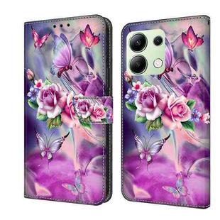 For Xiaomi Redmi Note 13 4G Crystal 3D Shockproof Protective Leather Phone Case(Butterfly)