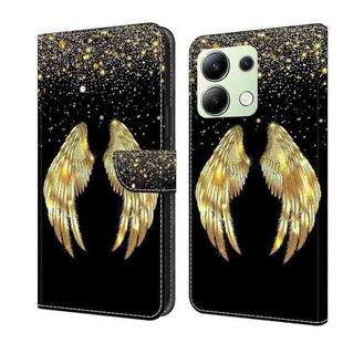 For Xiaomi Redmi Note 13 4G Crystal 3D Shockproof Protective Leather Phone Case(Golden Wings)