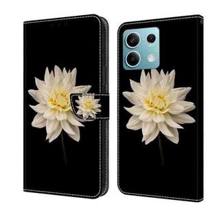 For Xiaomi Redmi Note 13  5G Crystal 3D Shockproof Protective Leather Phone Case(White Flower)