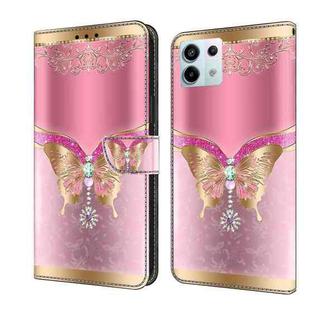 For Xiaomi Redmi Note 13 Pro 5G Crystal 3D Shockproof Protective Leather Phone Case(Pink Bottom Butterfly)