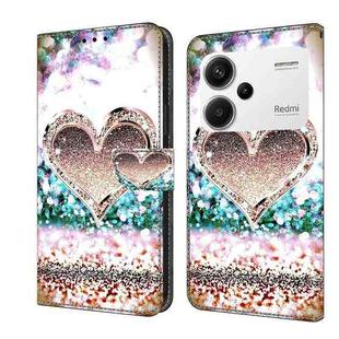 For Xiaomi Redmi Note 13 Pro+ Crystal 3D Shockproof Protective Leather Phone Case(Pink Diamond Heart)