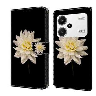 For Xiaomi Redmi Note 13 Pro+ Crystal 3D Shockproof Protective Leather Phone Case(White Flower)