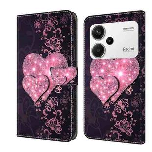 For Xiaomi Redmi Note 13 Pro+ Crystal 3D Shockproof Protective Leather Phone Case(Lace Love)