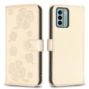 For Nokia G22 Four-leaf Embossed Leather Phone Case(Gold)
