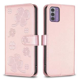 For Nokia G42 / G310 Four-leaf Embossed Leather Phone Case(Pink)