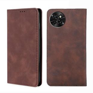 For Itel S23 4G Skin Feel Magnetic Leather Phone Case(Dark Brown)