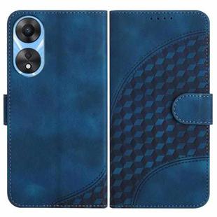For OPPO A58 4G YX0060 Elephant Head Embossed Phone Leather Case with Lanyard(Royal Blue)