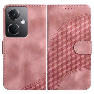 For OPPO K11 5G YX0060 Elephant Head Embossed Phone Leather Case with Lanyard(Pink)