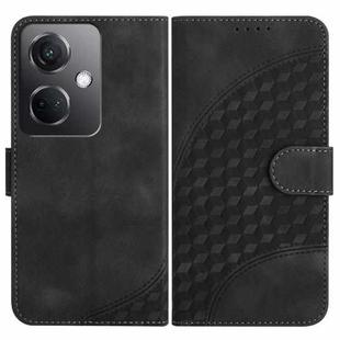 For OPPO K11 5G YX0060 Elephant Head Embossed Phone Leather Case with Lanyard(Black)