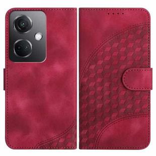 For OPPO K11 5G YX0060 Elephant Head Embossed Phone Leather Case with Lanyard(Rose Red)