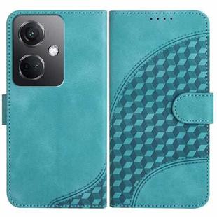 For OPPO K11 5G YX0060 Elephant Head Embossed Phone Leather Case with Lanyard(Light Blue)