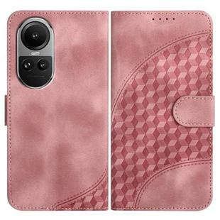For OPPO Reno10 Pro 5G/Reno10 5G Global YX0060 Elephant Head Embossed Phone Leather Case with Lanyard(Pink)