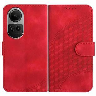 For OPPO Reno10 Pro 5G/Reno10 5G Global YX0060 Elephant Head Embossed Phone Leather Case with Lanyard(Red)