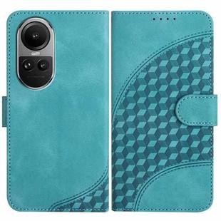 For OPPO Reno10 Pro 5G/Reno10 5G Global YX0060 Elephant Head Embossed Phone Leather Case with Lanyard(Light Blue)
