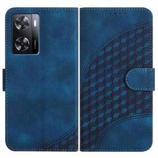 For OPPO A57 4G YX0060 Elephant Head Embossed Phone Leather Case with Lanyard(Royal Blue)