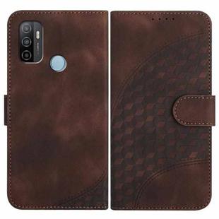 For OPPO A53 4G/A32 4G/A53s 4G/A33 4G YX0060 Elephant Head Embossed Phone Leather Case with Lanyard(Coffee)