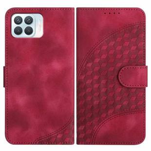 For OPPO A93 4G/F17 Pro/Reno4 Lite/Reno4 F YX0060 Elephant Head Embossed Phone Leather Case with Lanyard(Rose Red)