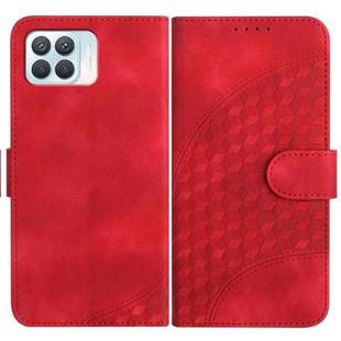 For OPPO A93 4G/F17 Pro/Reno4 Lite/Reno4 F YX0060 Elephant Head Embossed Phone Leather Case with Lanyard(Red)