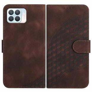 For OPPO A93 4G/F17 Pro/Reno4 Lite/Reno4 F YX0060 Elephant Head Embossed Phone Leather Case with Lanyard(Coffee)