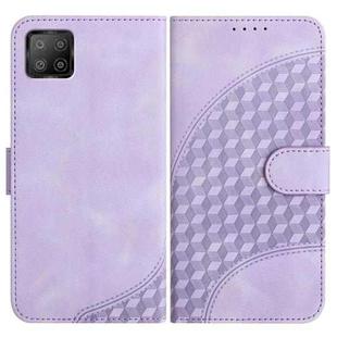 For OPPO A73 4G/F17 YX0060 Elephant Head Embossed Phone Leather Case with Lanyard(Light Purple)