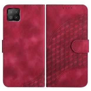 For OPPO A73 4G/F17 YX0060 Elephant Head Embossed Phone Leather Case with Lanyard(Rose Red)