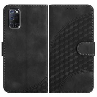 For OPPO A52/A72/A92 YX0060 Elephant Head Embossed Phone Leather Case with Lanyard(Black)