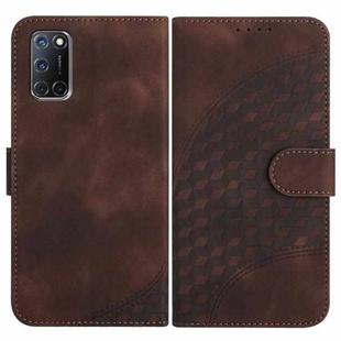 For OPPO A52/A72/A92 YX0060 Elephant Head Embossed Phone Leather Case with Lanyard(Coffee)