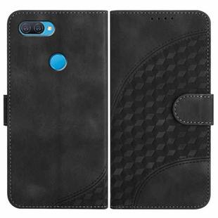 For OPPO A12/A7/A5s YX0060 Elephant Head Embossed Phone Leather Case with Lanyard(Black)